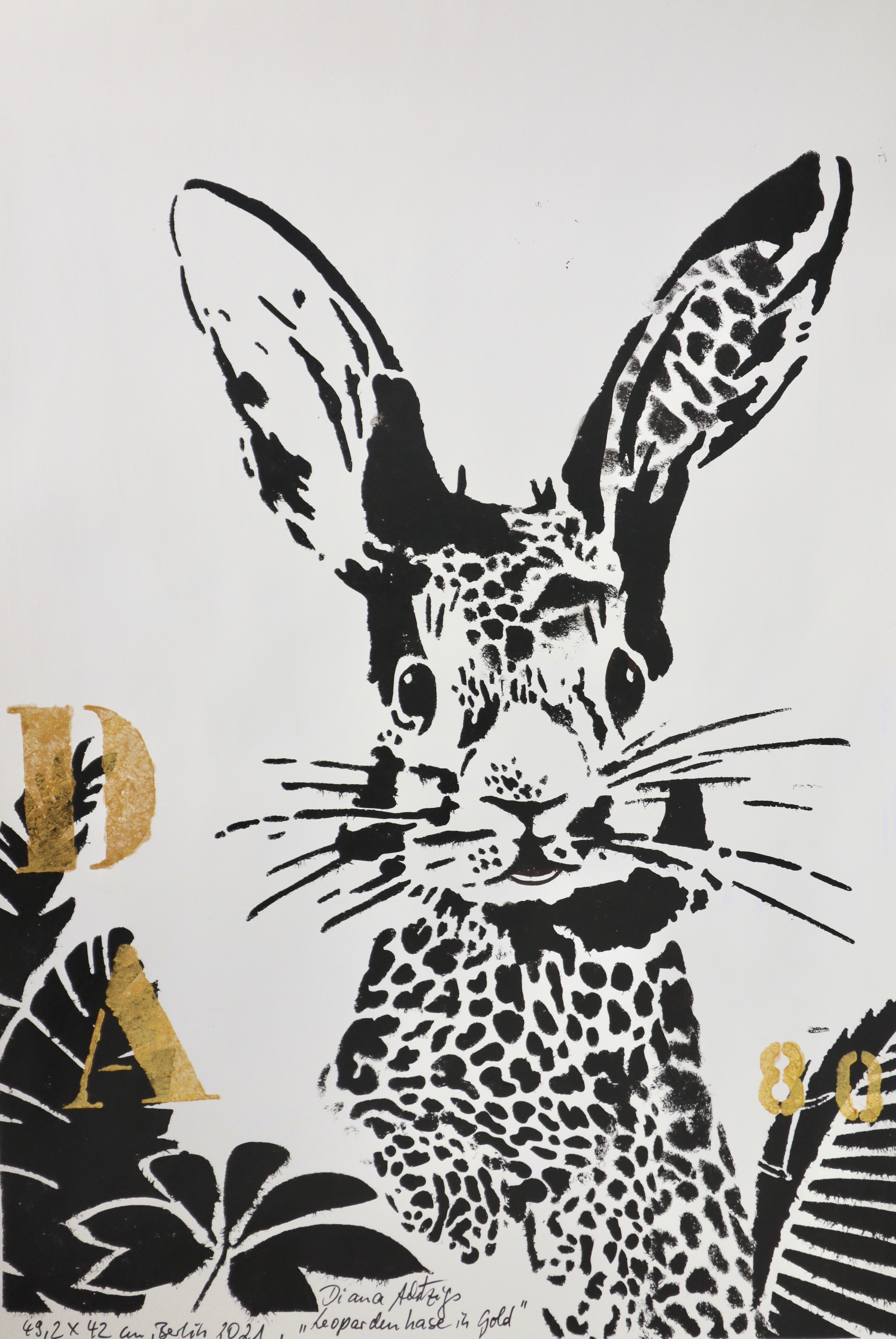 Leopardenhase in Gold