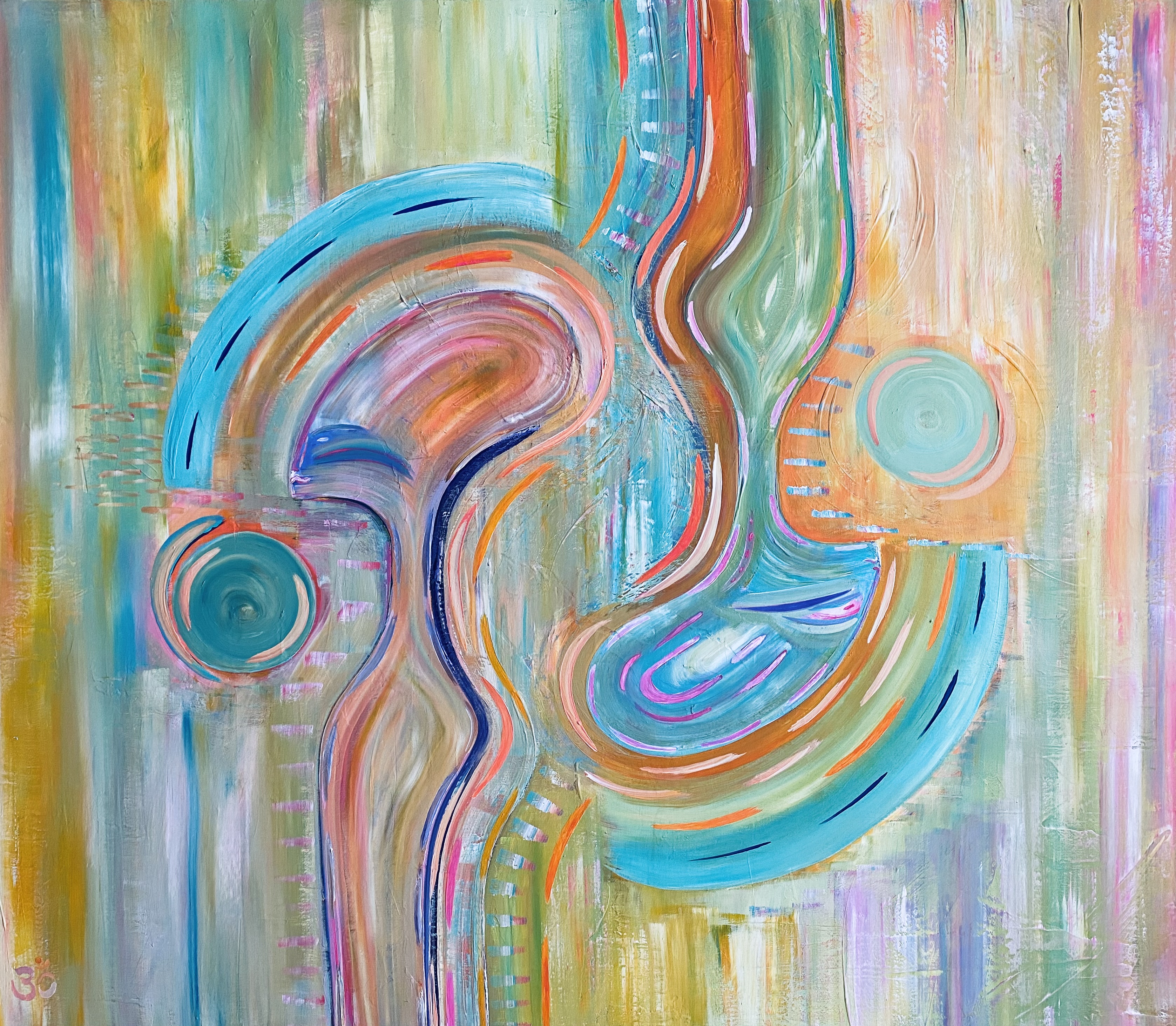 Farah Felicitas: Luna Sol, Acryl auf Leinwand, mit dem Pinsel gemalt, 140 x 120 cm, 2021 Berlin